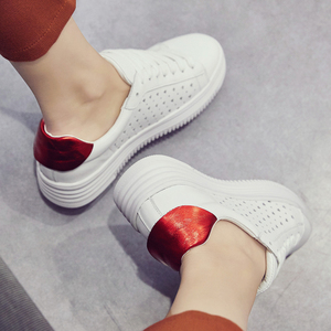 厚底镂空小白鞋