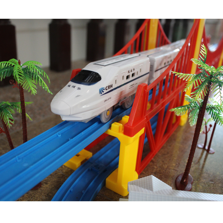 儿童益智男孩生日礼物大号拼装电动高铁动车组和谐号轨道火车玩具