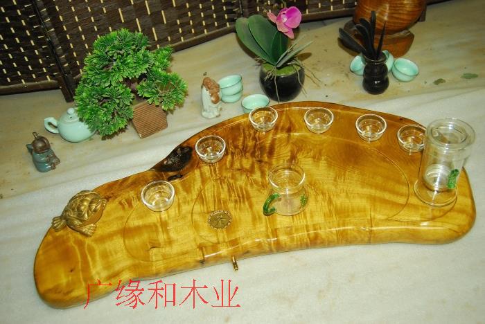 金丝楠木根雕茶盘茶海整块实木茶盘老材料天然原木茶盘茶托水波纹