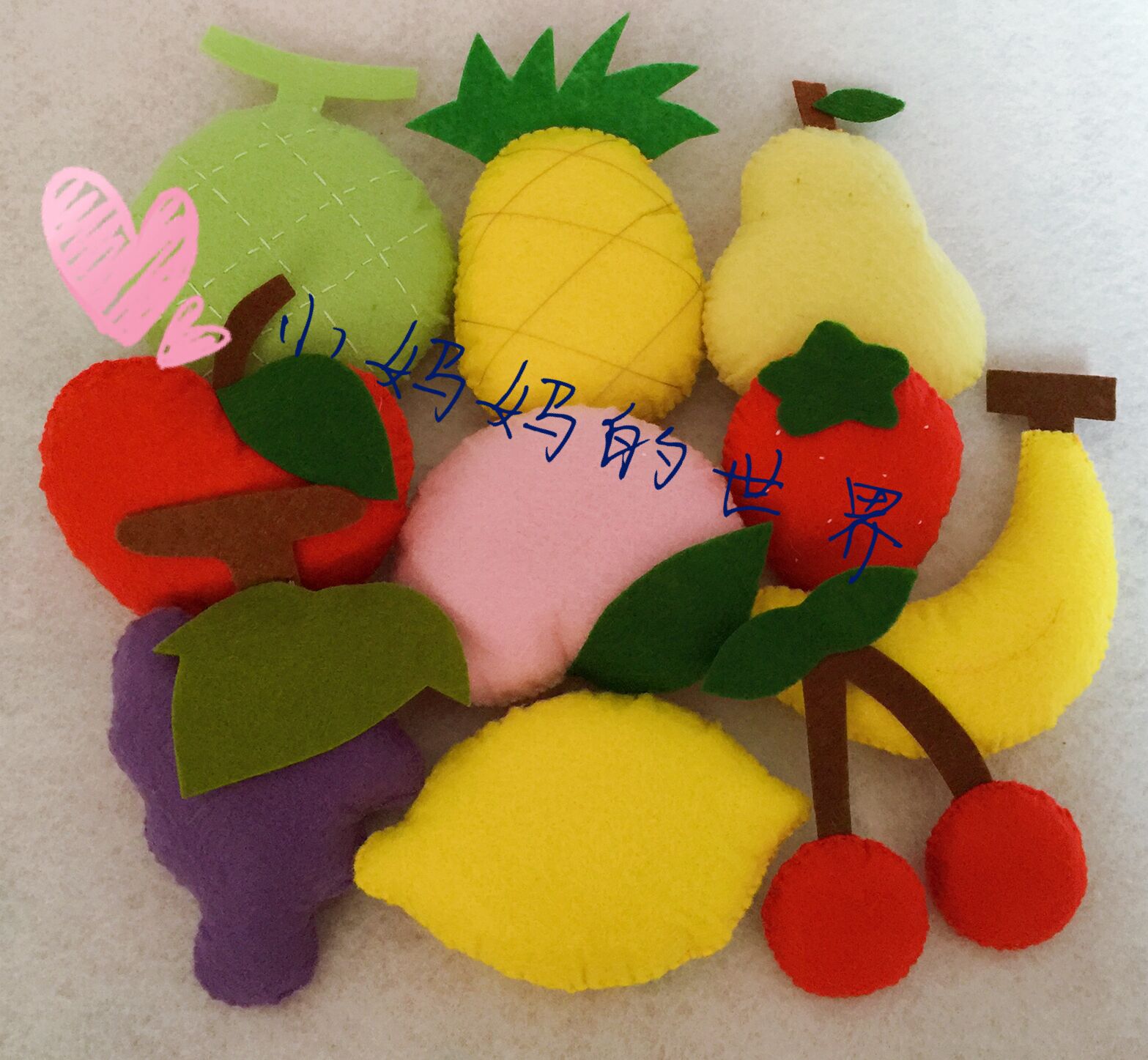 不织布蔬菜水果成品幼儿园作业过家家玩具苹果香蕉葡萄梨草莓菠萝