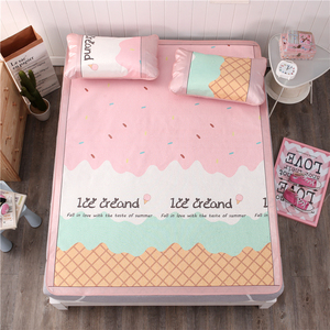 折叠印花冰丝席三件套