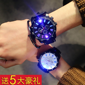 韩版夜光个性智能创意大表盘情侣男女生学生手表潮流中性防水石英