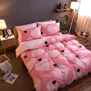 床上四件套被罩美容水晶粉色套装件套清新欧式四件套家纺公主风