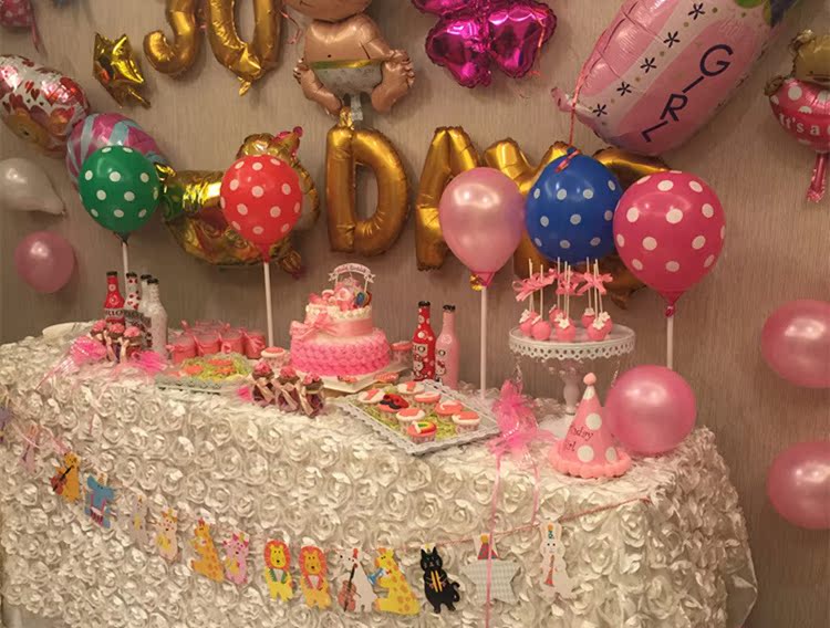 翻糖蛋糕定制生日蛋糕百天宴周岁宝宝甜品桌粉色女孩婚礼甜品台