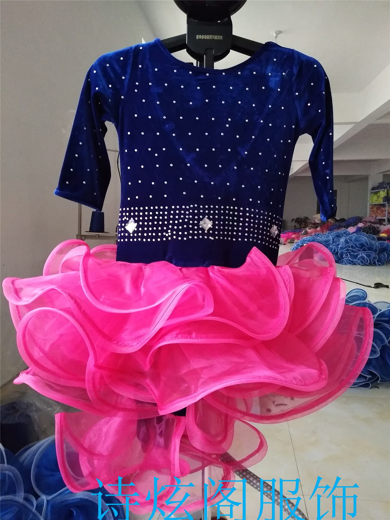 少女拉丁舞裙练功服女童拉丁舞比赛考级服装少