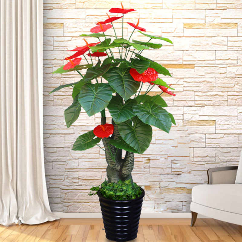 假树发财树仿真植物落地盆栽大型客厅盆景假花塑料花装饰仿真绿植