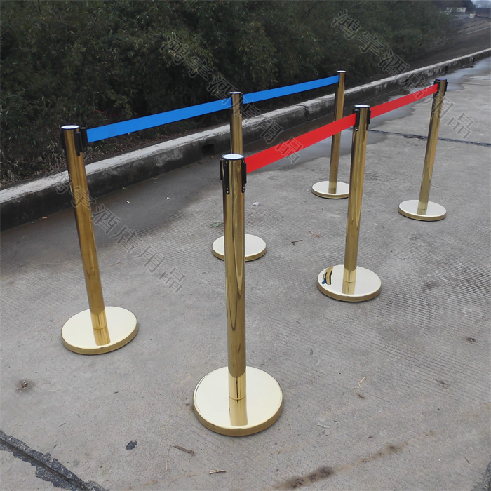加厚不锈钢 一米线栏杆座警戒线围栏杆隔离带银行护栏1米线2米带_双氙