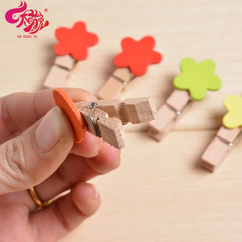 太萌兔卡通可爱小木夹 diy手工装饰照片夹 木质爱心五角星小夹子