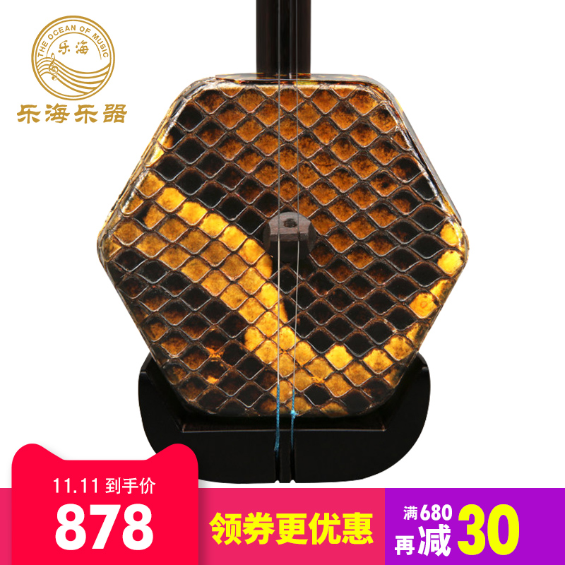 新款726乐海黑檀二胡乐器蟒皮胡琴二胡乐器表演考级演奏二胡
