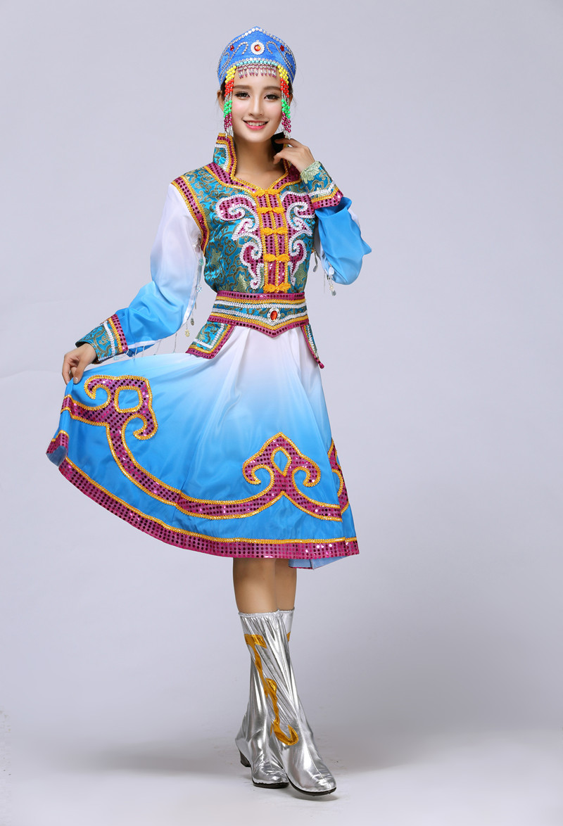 蒙古族舞蹈服装 广场舞 民族 新款 蒙古演出服 表演服饰新款女装