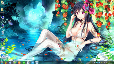蝴蝶飞舞唯美美女动漫电脑背景win7 8 10动态壁纸桌面正版高清