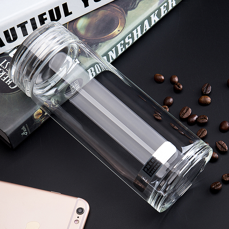 诺岩玻璃杯 水晶水杯茶杯单层加厚便携耐高温耐热男女泡茶杯子车