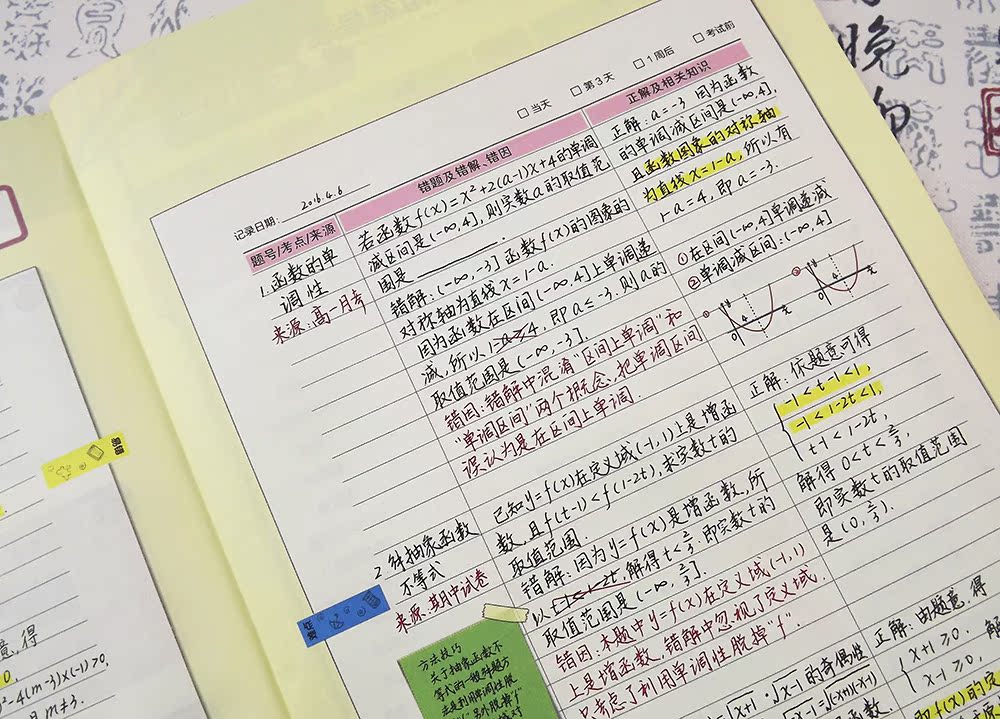 2017版pass绿卡护眼本 学霸错题本数学 学霸范例 涂色