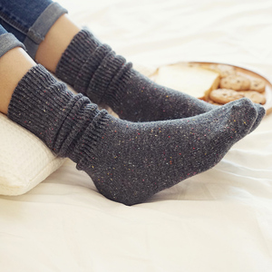 复古彩点纯棉堆堆袜