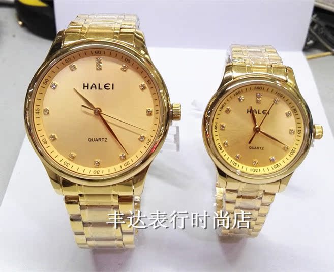 halei哈雷437pu手表男手表女简约休闲情侣手表时尚防水胶带石英表