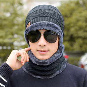 冬季男士加绒毛线帽子