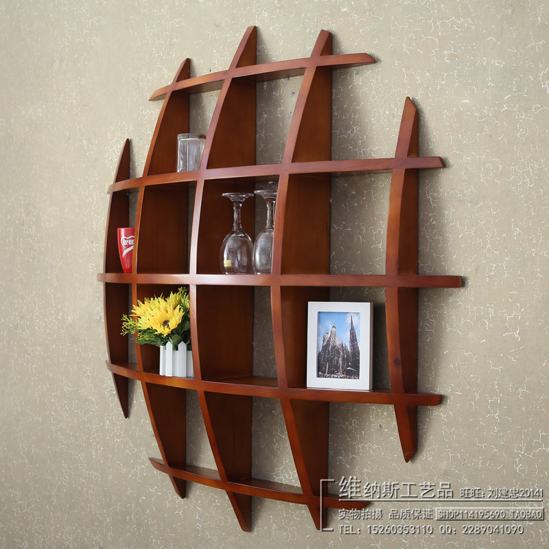 创意格子架 客厅墙面沙发墙上置物架 实木壁挂