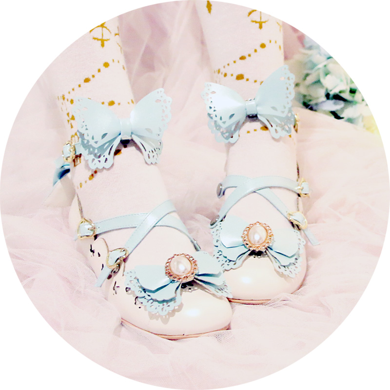 查看淘宝【定金】lolita洛丽塔交叉绑带低跟拆卸蝴蝶结少女公主珠宝女