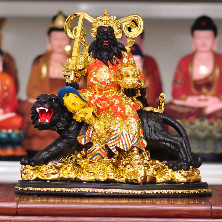 武财神赵公明像招财摆件骑虎黑脸赵玄朗树脂佛像赵公元帅神像摆件