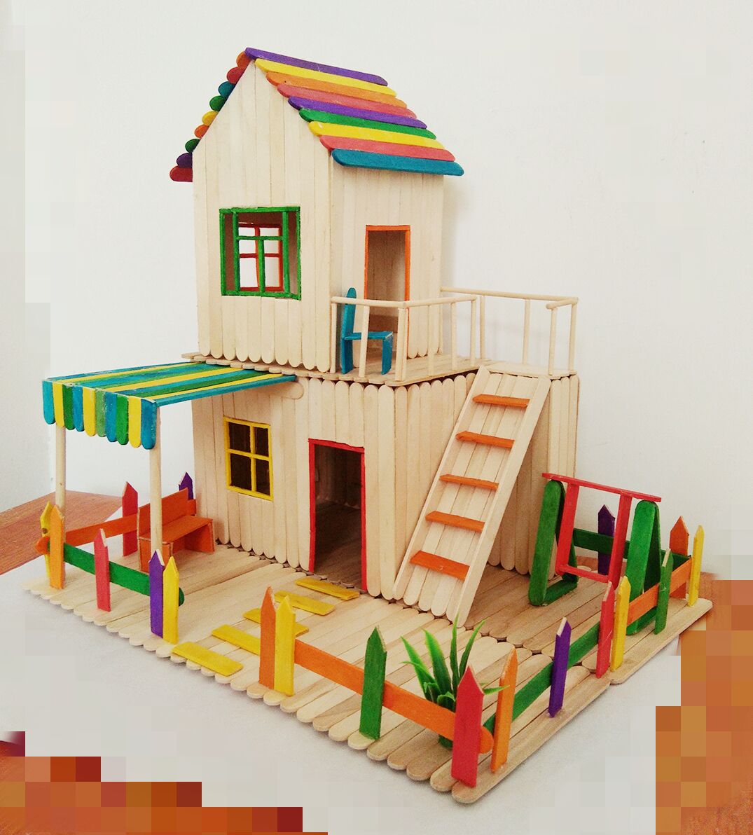 雪糕棒冰棒棍手工diy房子小木屋制作模型材料木条木棒木棍