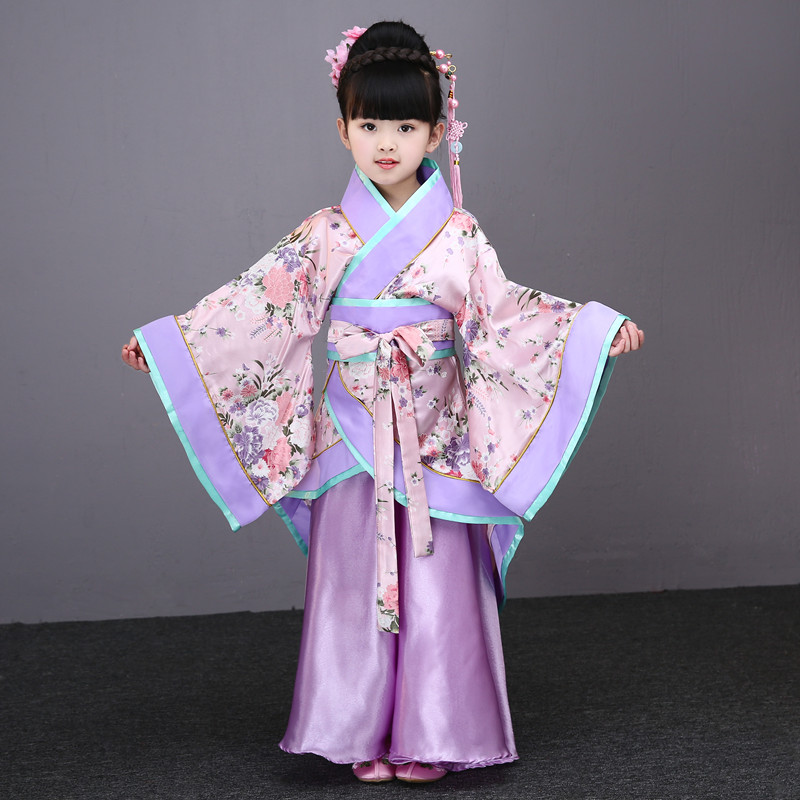 新款儿童古装演出服 女孩古装仙女舞蹈服 小学生国学服装女童汉服