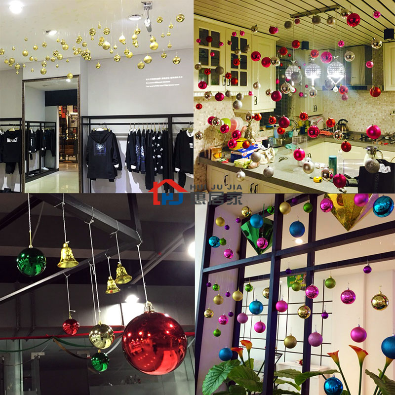 惠居家24个圣诞球商场店面吊球亮光球吊顶装饰品屋子新年挂件布置