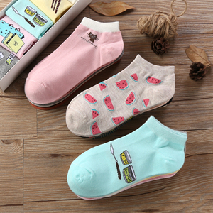 韩版秋冬款纯棉短袜