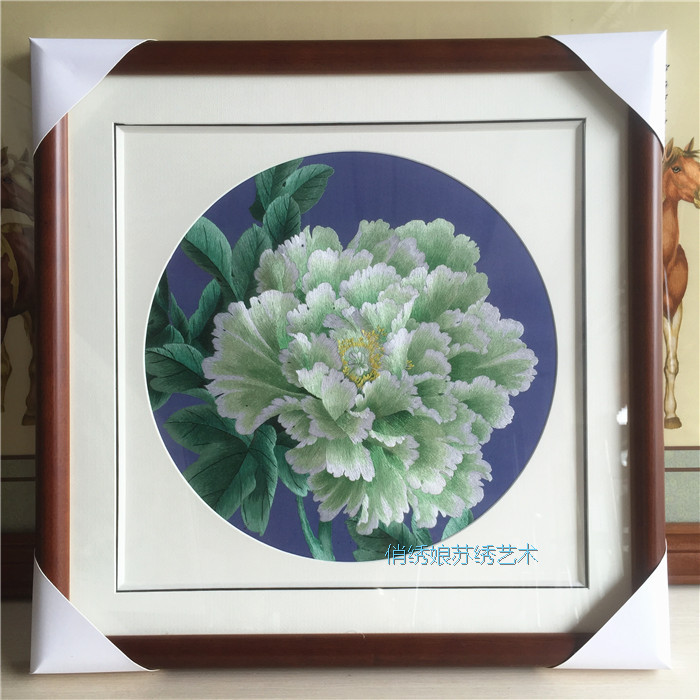 品牌苏绣刺绣手工成品郎世宁花鸟画系列客厅挂画卧室玄关壁画包邮