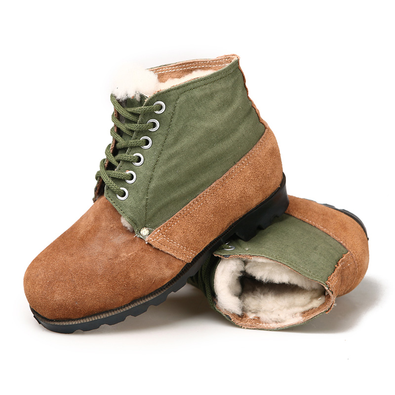 正品老式大头鞋 冬季纯羊毛雪地靴 3515皮毛一体靴子加厚棉鞋