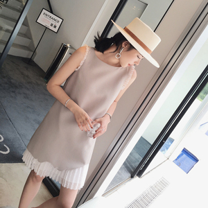 ◆ASM◆2017夏装新款 不规则背心连衣裙气质a字短裙女装裙子anna女装