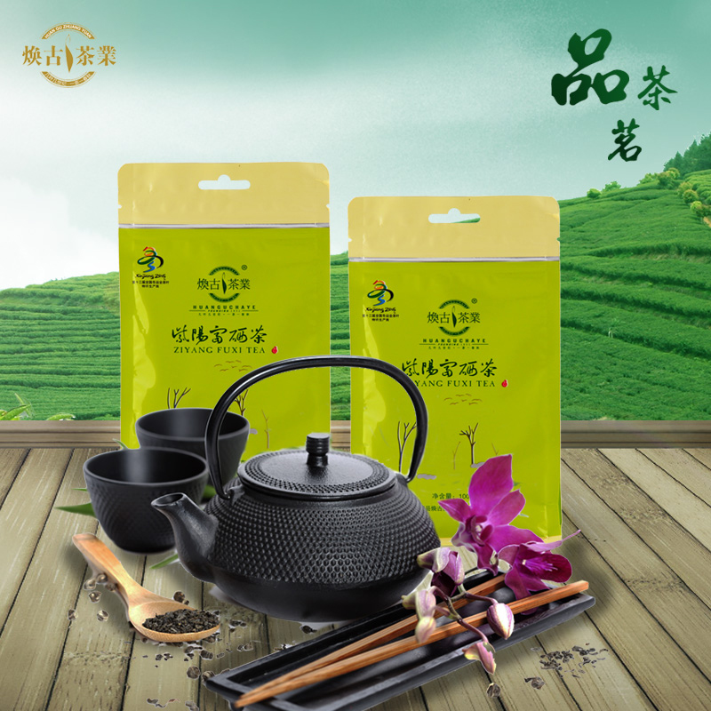 2016新品焕古茶业安康紫阳富硒茶100g袋装毛尖清鲜一级绿茶