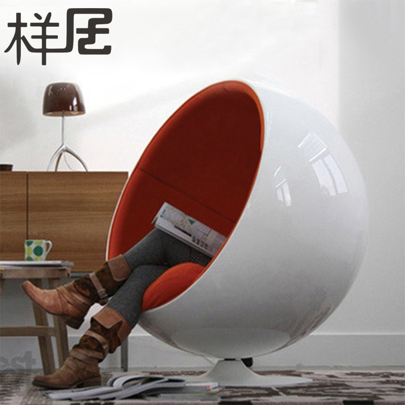 懒人创意单人沙发鸡蛋椅蛋形椅办公电脑椅真皮太空椅蛋壳休闲椅
