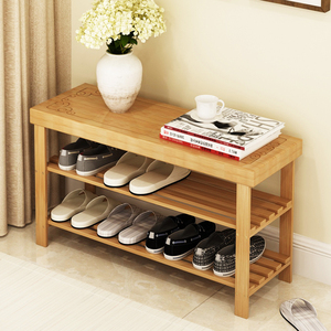 实木多层鞋架换鞋凳