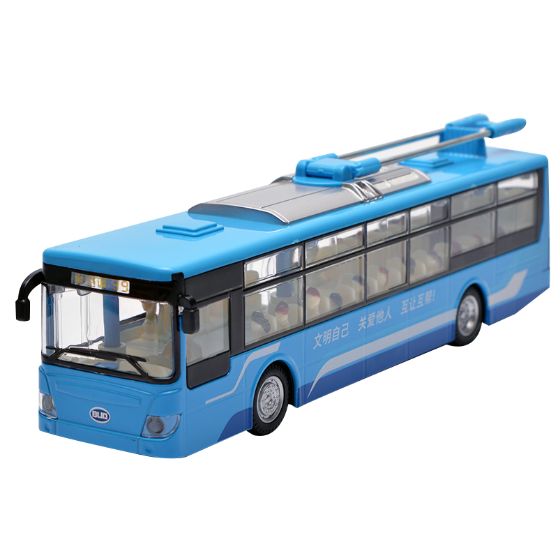 巴士旅游客车双层公交车校车汽车模型公共汽车儿童玩具车声光合金