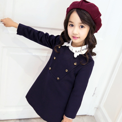 女童加绒连衣裙公主屋童装女冬裙女大童冬装儿