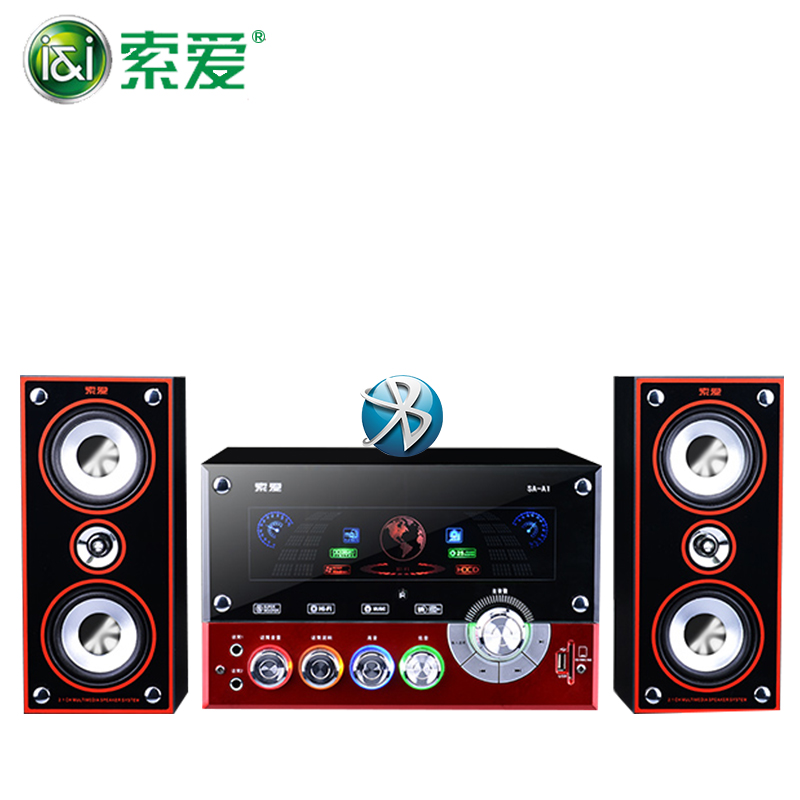索爱sa-a1多媒体音箱 2.1电脑有源音响 家用k歌影响组合 usb插卡