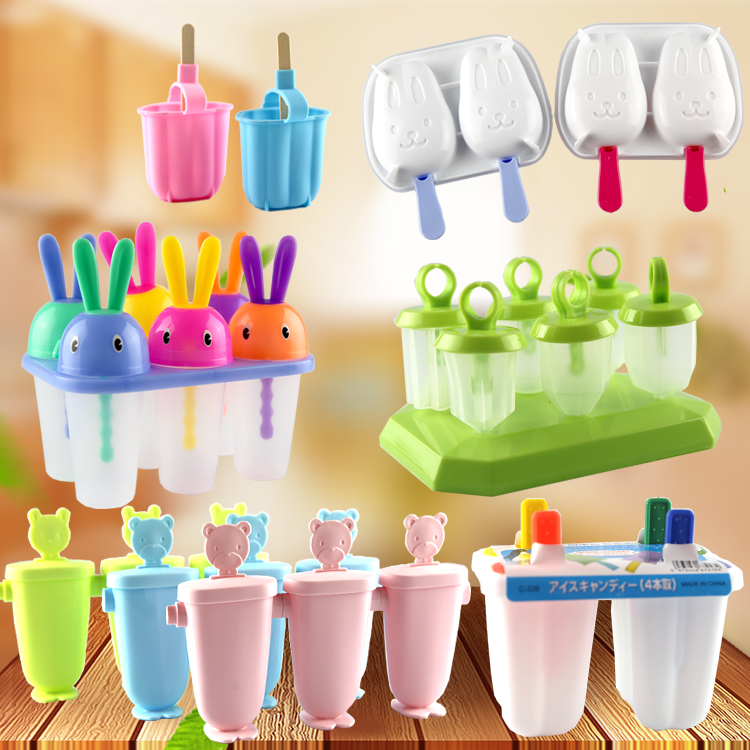 小白兔子棒冰模 熊冰棍 雪糕 果冻冰淇淋 4格老式冰棍