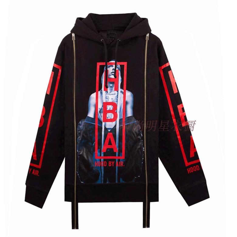 GD权志龙黄子韬exo明星同款衣服双拉链印花