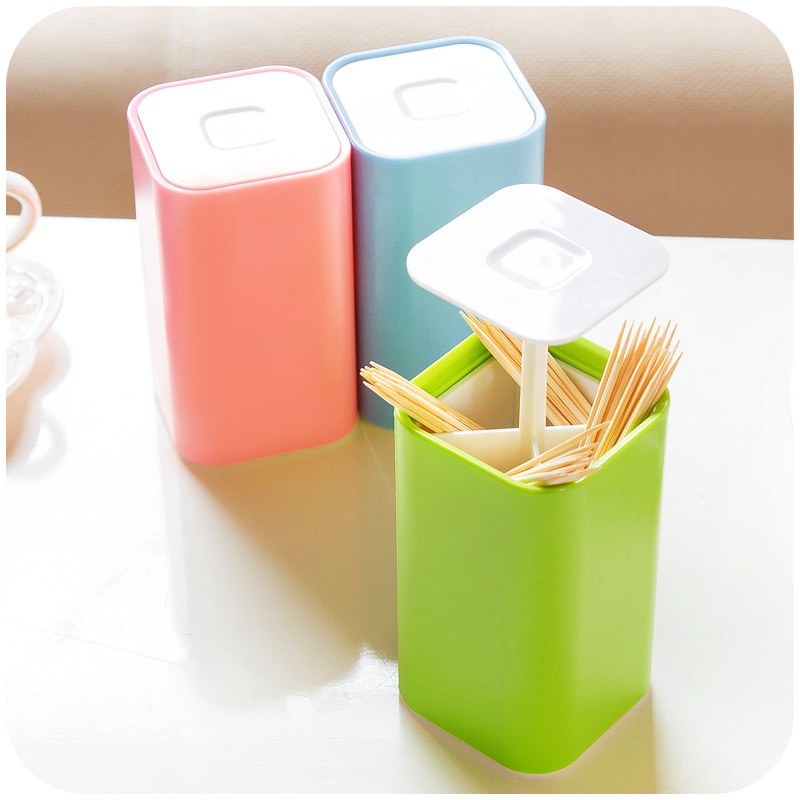 包邮创意手压自动牙签筒便携牙签盒 家用客厅塑料按压式牙签桶