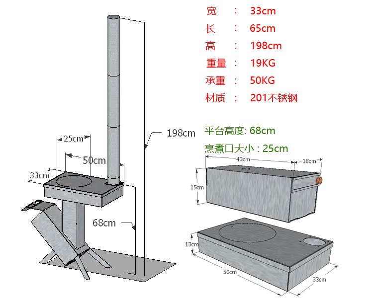 农家乐便携柴炉火箭炉家用做饭柴火炉野炊钓鱼自驾游rocket stove