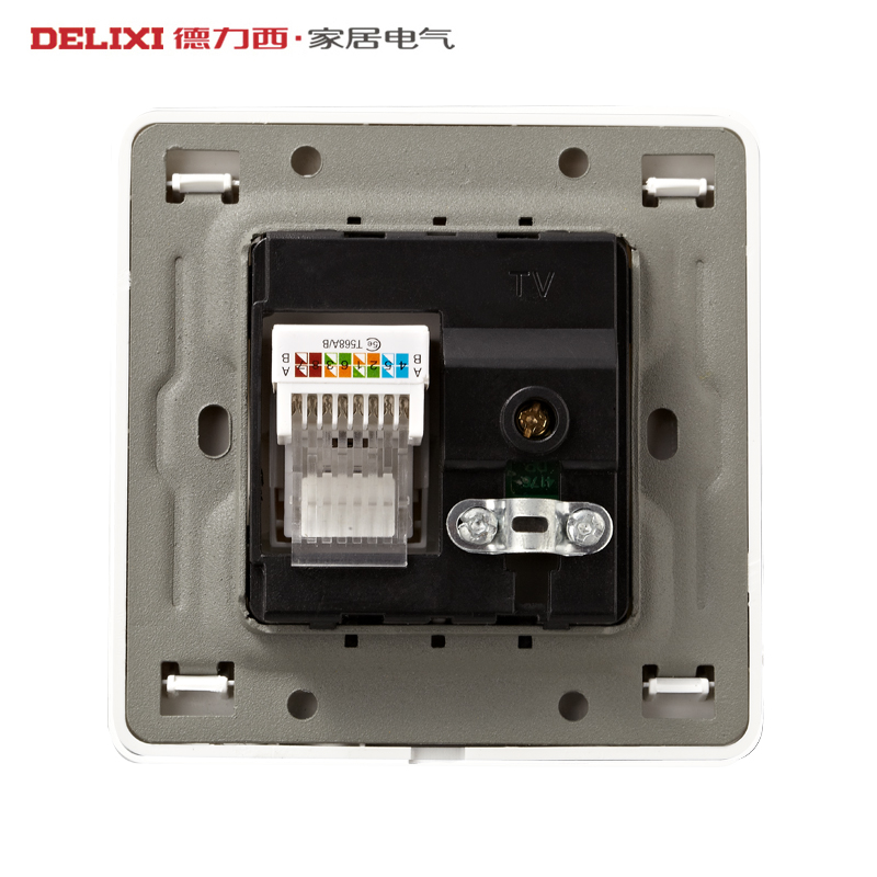 德力西插座面板电视电脑插座墙壁电脑网线有线闭路电视插座面板