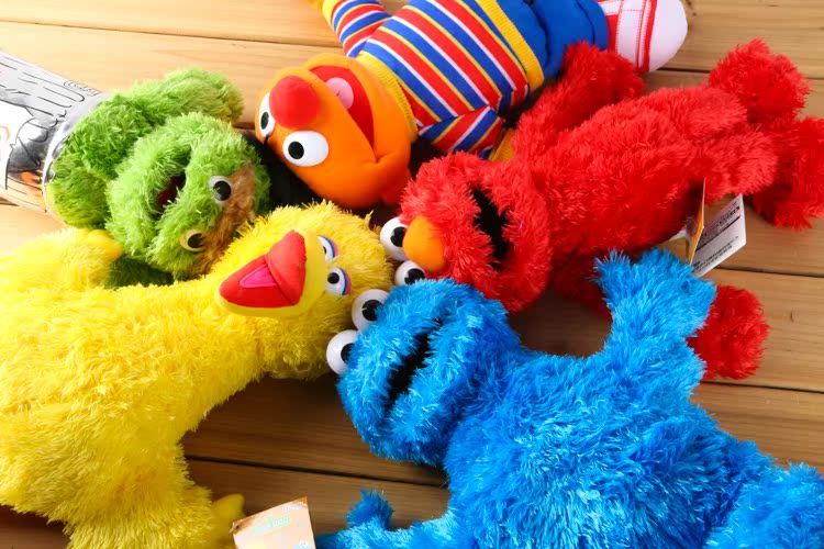 sesame street芝麻街玩偶elmo艾摩公仔安仔 毛绒布艺娃娃玩具