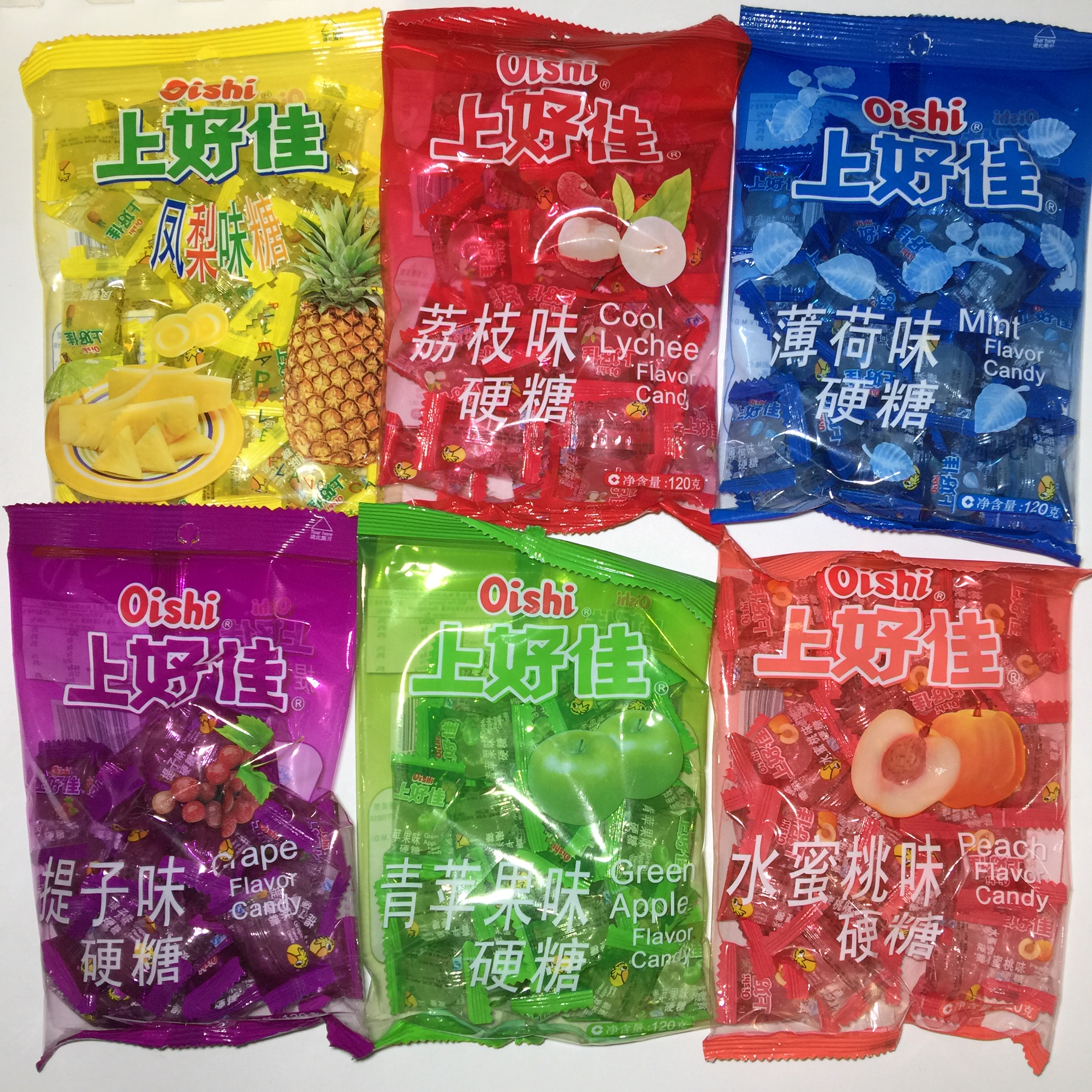 上好佳水果硬糖100g薄荷 什锦 水蜜 桃提子 葡萄荔枝凤梨酸奶