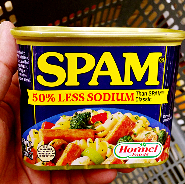 包邮现货 美国进口spam世棒50%低盐原味火腿午餐肉罐头即食340g