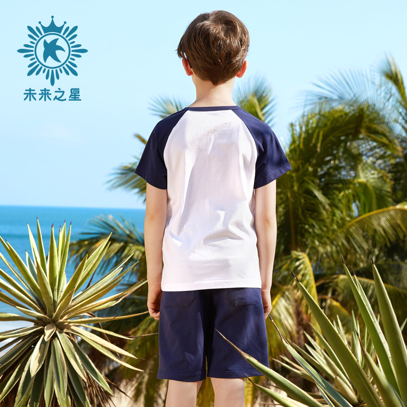 男童儿童短裤夏季短袖中大童两件套童装未来套