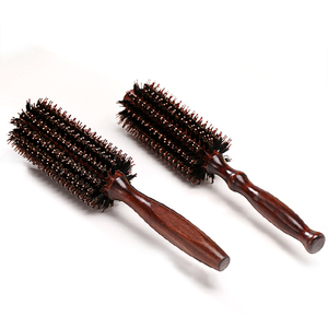 天然猪鬃毛实木梳卷发梳