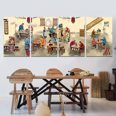 饭店装饰画创意餐厅酒店挂画酒店小吃店餐馆农家乐火锅店无框壁画