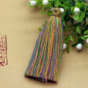 文玩手搓棉线流苏穗子佛珠五彩线金刚星月菩提计数器穗子配饰挂坠_Q友网