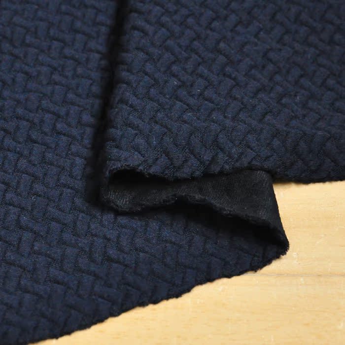 藏青蓝色夹棉布料 秋冬服装棉袄外套面料 马甲布料 11