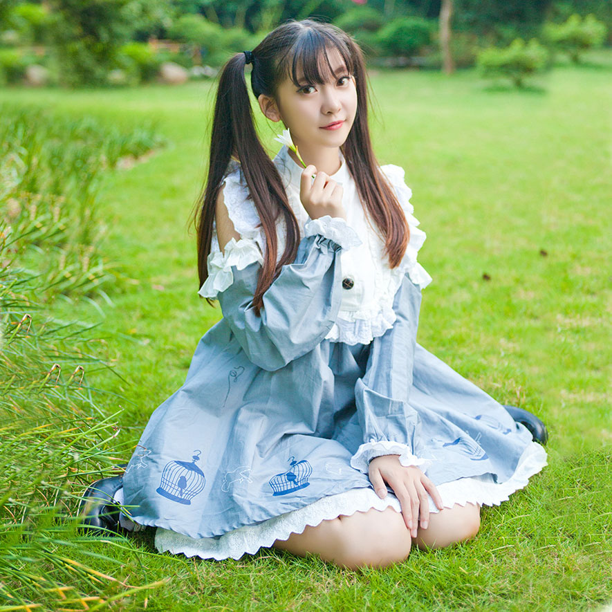 查看淘宝日系软妹公主裙鸟笼少女可爱清新洛丽塔洋装lolita田园甜美
